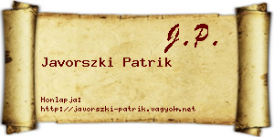 Javorszki Patrik névjegykártya